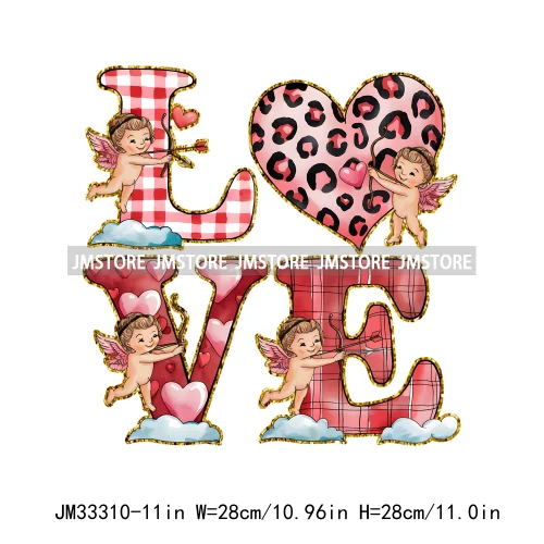 Hello Valentine Christian Jesus Love Floral Coquette Cupid XOXO Iron On DTF Transfer Stickers Ready To Press For Hoodies Bags