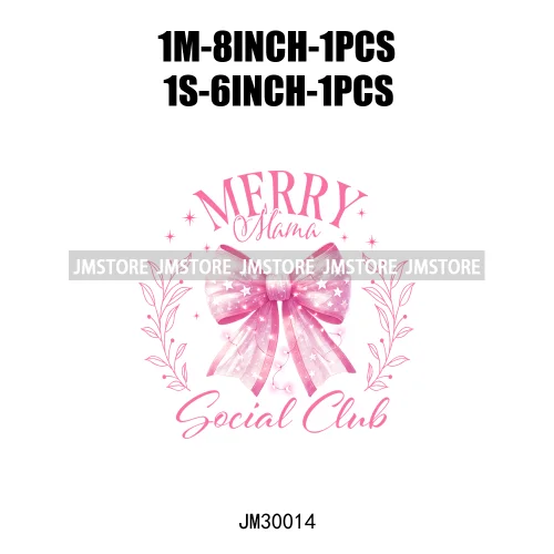 Coquette Pink Girly Christmas Vibes Book Just Waiting For Christmas Iron On DTF Transfer Stickers Ready To Press For Hoodies Bag