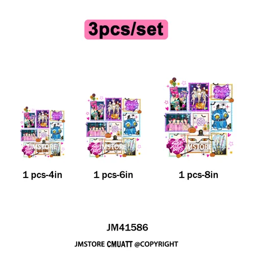 Cartoon Kpop Spooky Boys Girls In This House Era Halloween Iron on DTF Washable Transfers Stickers Ready to Press for Clothes
