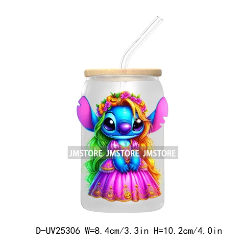 Cute Cartoon Princess Mermaid UV DTF Transfer Stickers Decals For Libbey Cold Cups Mugs Durable Waterproof Custom Logo Labels