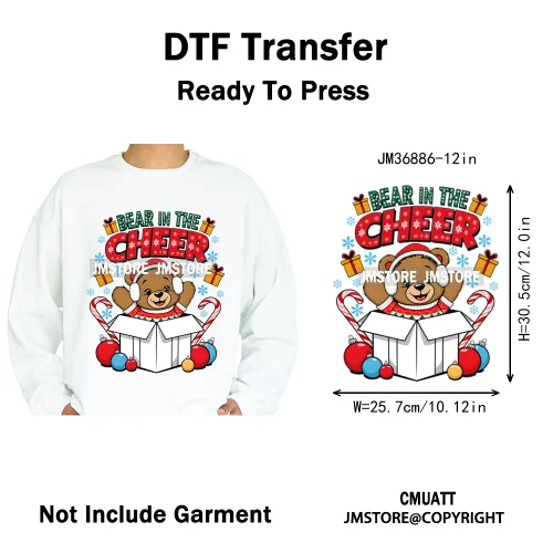 12in Colorful Graffiti Urban Stree Vibes Fearless Gangster Bear Washable Iron on DTF Transfer Sticker Ready to Press for Clothes