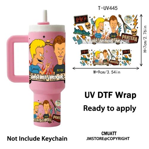 Chibi Girl Heart Cartoon Princess UV DTF Mini Tumbler Keychain Wraps Ready To Apply Transfer Stickers Prints Waterproof Decals