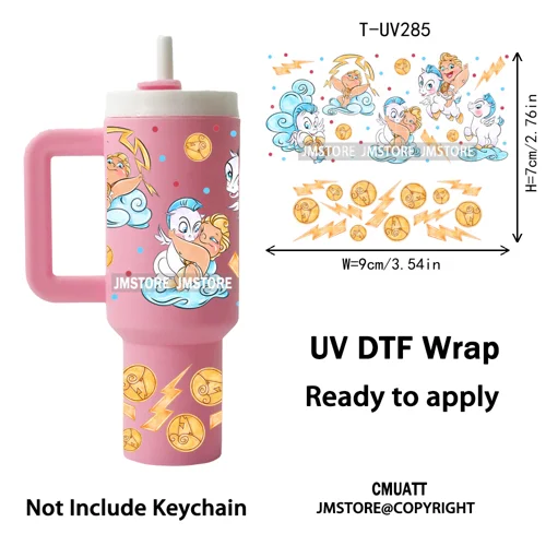 Coquette Cartoon Cat Princess Magical Kingdom UV DTF Wraps Ready To Use Transfer Stickers Waterproof For Mini Tumbler Keychain