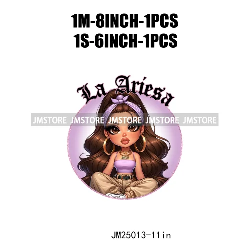 Colorful Astrology Sign Girls Latina Zodiac Printing Logos DTF Iron On Heat Press Transfers Stickers Ready To Press For Textil