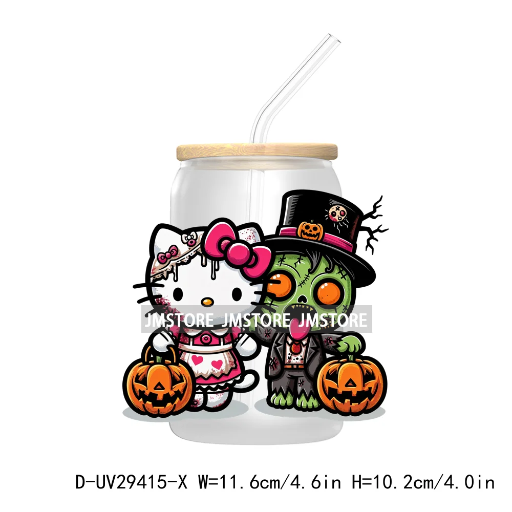 Cute Halloween Horror Characters UV DTF Transfer Stickers Decals For Libbey Cold Cups Mug Tumbler Waterproof Scary Movie Killers