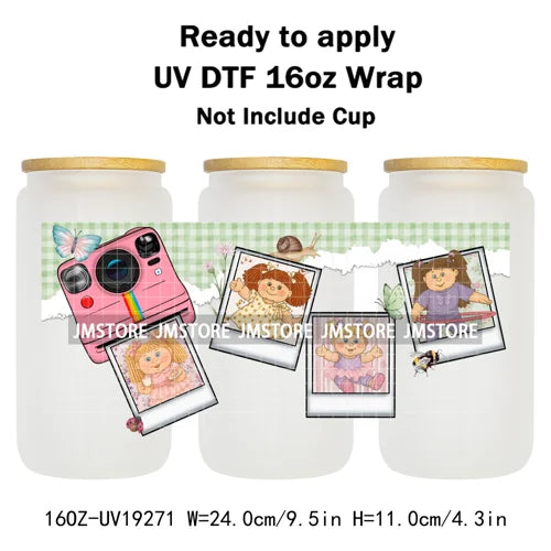 Trendy Girls Coffee Cartoon Bears 16OZ UV DTF Cup Wraps Ready To Apply Waterproof Transfer Stickers For Libbey Glass Can Tumbler
