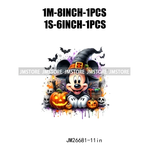 Wholesale Cartoon Character Pumpkin Halloween Scary Vibes Thermal Logo DTF Iron On Transfer Stickers Ready To Press For Clothing