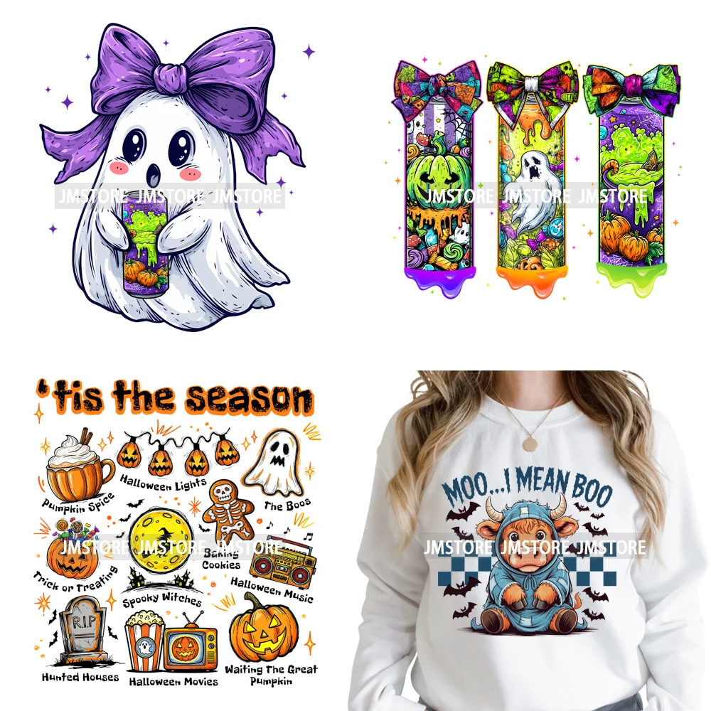 Cute Soda Can Energy Drink Boo Ghost Coquette Spooky Halloween Iron on DTF Washable Transfer Sticker Ready to Press for Clothing
