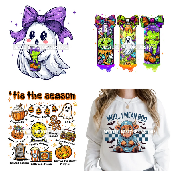 Cute Soda Can Energy Drink Boo Ghost Coquette Spooky Halloween Iron on DTF Washable Transfer Sticker Ready to Press for Clothing