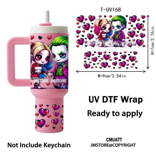 Baby Princess Cartoon Couple Custom UV DTF Stickers Print Tumbler Wraps Ready to Transfer Waterproof For Mini Tumbler Keychain