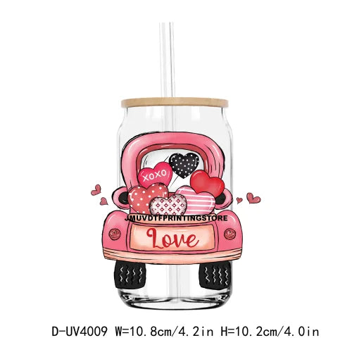 Love Is All You Need 16OZ UV DTF Cup Wrap Transfer Sticker Valentine's Day Custom Label DIY Waterproof Logo For Libbey Glass Can