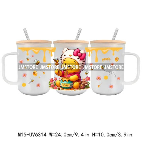 Cartoon Characters Best Friends UV DTF Sticker For 15OZ Mug Libbey Glass Cup Can Wrap Transfer Sticker Custom Labels DIY Logo