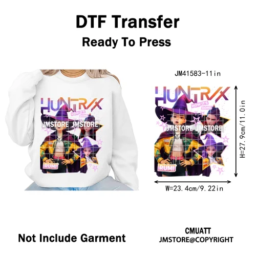 Cartoon Kpop Spooky Boys Girls In This House Era Halloween Iron on DTF Washable Transfers Stickers Ready to Press for Clothes