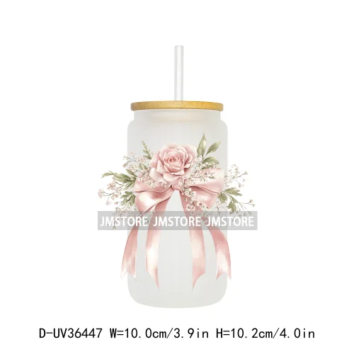 Colorful Bow Ribbon Bridal Birthday UV Sticker Decals For Libbey Cold Cups Mugs Tumbler Transfer Stickers Waterproof DIY Prints