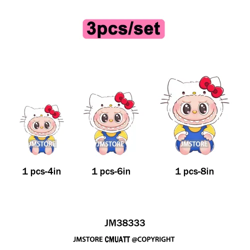 Cute Cartoon Toy Dolls Monster Costume Character Kids Printed Iron on DTF Washable Transfer Stickers Ready to Press for Clothing