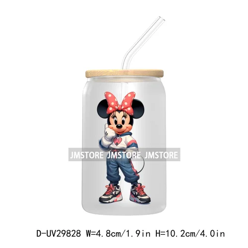 New Trendy Cartoon Mouse Couple Watercolor UV DTF Transfer Sticker Decals For Libbey Cold Cups Mugs Tumbler Animal Kingdom Vibes