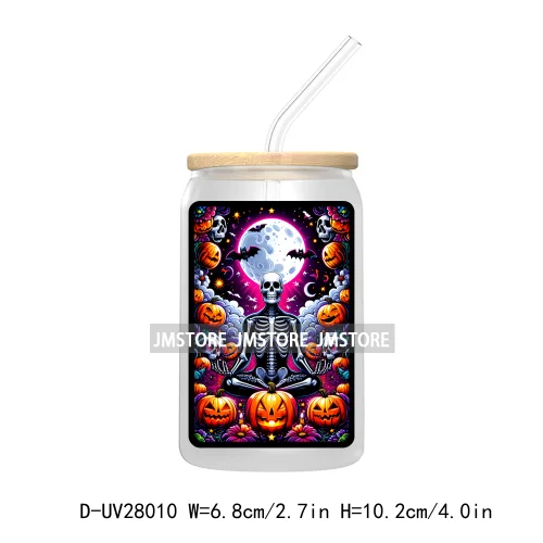 Cute Ghost Tarot Card Halloween UV DTF Transfer Stickers Decals For Libbey Cold Cups Mugs Tumbler Waterproof Craft Spooky Vibes