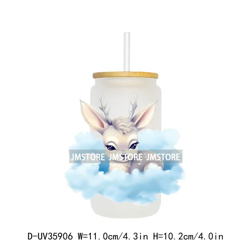Dreamy Sleeping Baby Animals UV Sticker Decals For Libbey Cold Cups Mugs Tumbler Transfer Stickers Waterproof Top Quality Prints