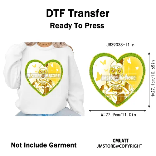 Horror Scary Killer Character Spooky Halloween Vibes Iron on DTF Washable Heat Transfer Stickers Ready to Press for Textile Bags