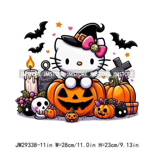 Cartoon Horror Character Halloween Vibes Pumpkin Killer Logos Iron On DTF Transfers Stickers Ready To Press For Hoodies