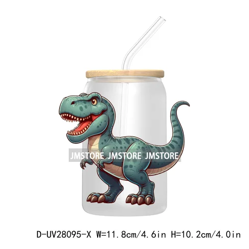 Cute Baby Dinosaur Kids Gift UV DTF Transfer Stickers Decals For Libbey Cold Cups Mugs Tumbler Waterproof Craft Cartoon Animals