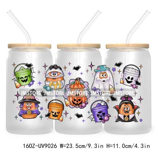 Horror Ice Cream Halloween Popsicles 16OZ UV DTF Cup Wrap Transfer Stickers Custom Labels Waterproof Logo For Libbey Glass Can