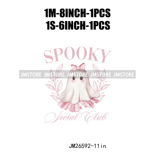 Spooky Halloween Mama Witch Social Club Coquette Bows Ghost Black Cat DTF Iron On Transfer Stickers Ready To Press For Clothing