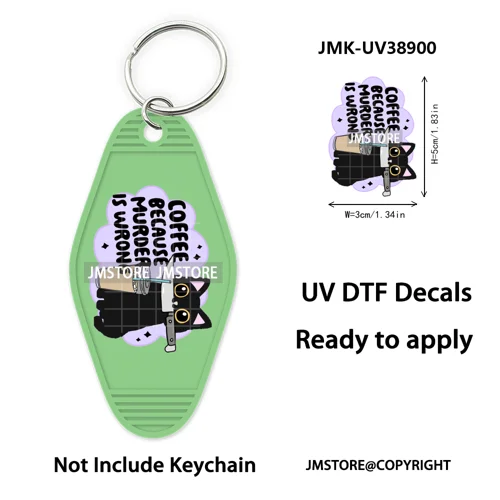Reading Book Animals Mental Health UV DTF Motel Keychain Wraps Ready To Apply Waterproof High Quality Hotel Keychain Decals
