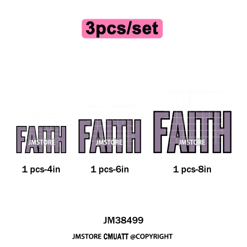 Inspirational God Faith Quotes Good Vibes Blessed Logos Iron on DTF Washable Transfers Stickers Ready to Press for T-shirts Bags