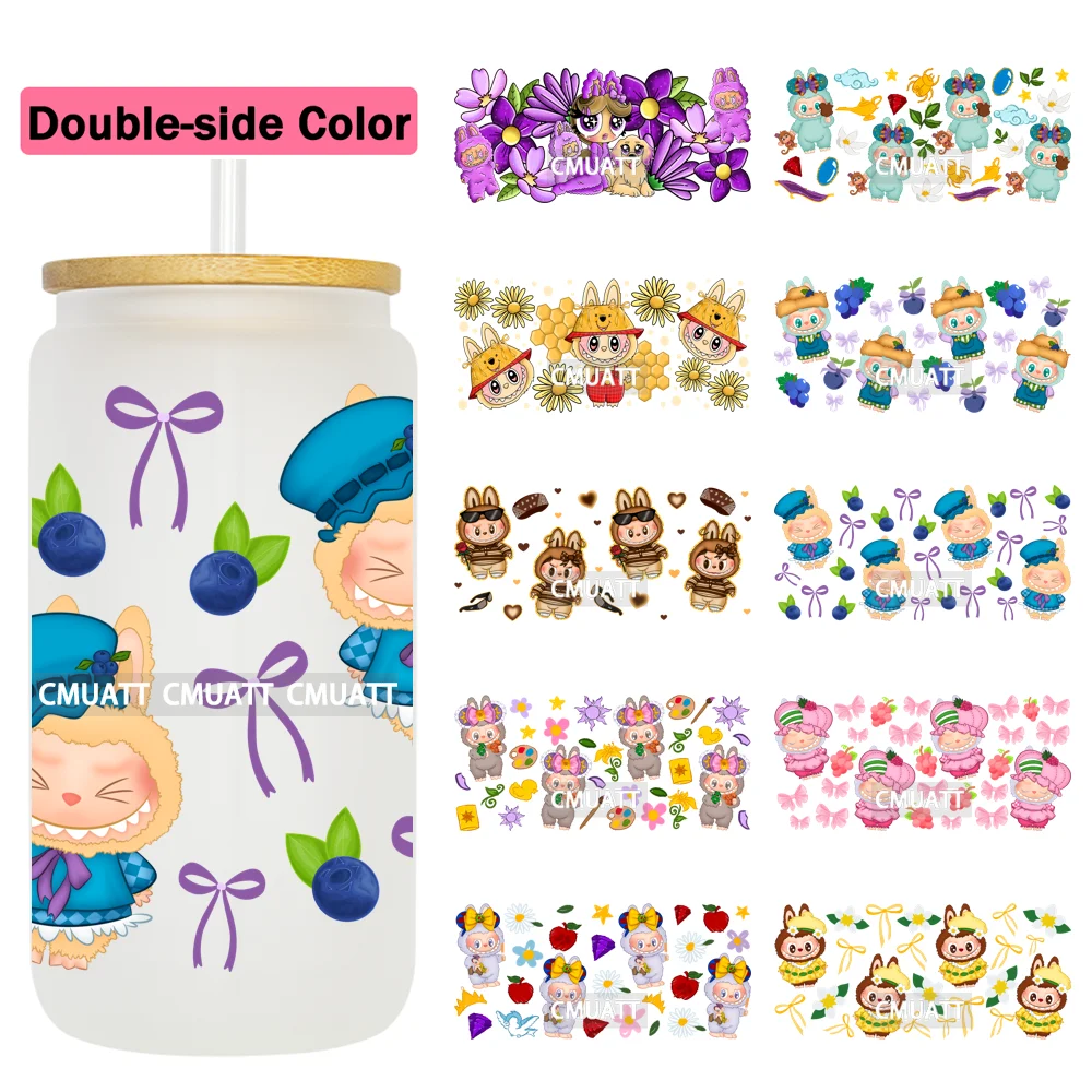 Double Sided Color UV DTF Cup Wraps 16OZ Wholesale Custom Bulk Waterproof Cartoon Cute Monster Coquette Bow DIY Craft Mug Glass