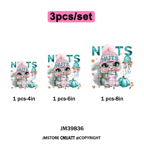 Pink Sweater Hat Coffee Girls Ghost Animal Pumpkin Halloween Iron on DTF Washable Transfers Stickers Ready to Press for Textile