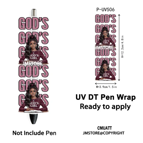 Black Girl Praying Afro Women Faith UV DTF Pen Wraps Ready To Apply Transfer Sticker Print Waterproof High Quality UV DTF Decal