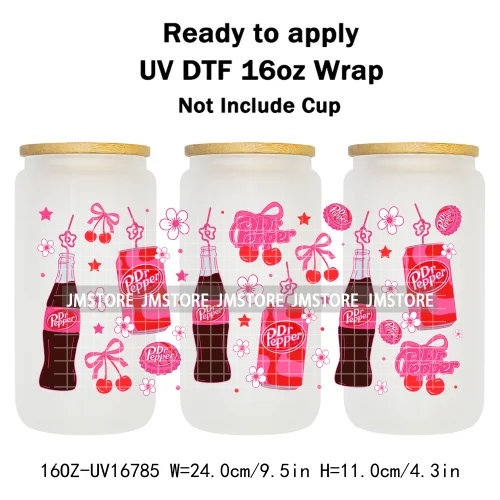 Cartoon Soft Drink Dessert UV DTF Stickers Ready To Transfer Cup Wrap Custom Labels DIY Craft For Libbey Can Glass Tumblers Mugs