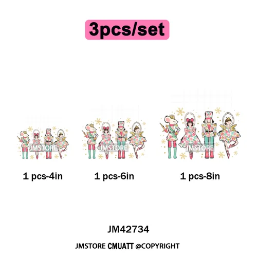 Y'all Are Nuts Pastel Cartoon Character Tis The Season Christmas Iron on DTF Heat Transfers Stickers Ready to Press for Clothes