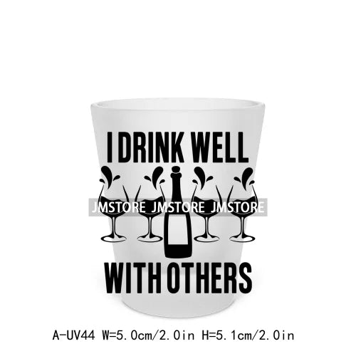 I Need A Huge Glass Of Wine Beer Mugs Alcohol Saying Short Glass Cups Decals UV DTF Transfers Stickers Waterproof DIY Craft