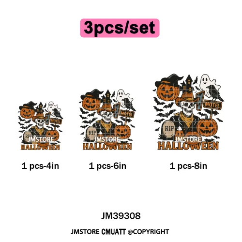 Funny Halloween Quotes Ghouls Stay Spooky Creep It Real Iron on DTF Washable Transfers Stickers Ready to Press for T-shirts Bags