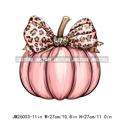 Colorful Gothic Girly Halloween Black Pumpkin Coquette Bow Decasl DTF Iron On Transfers Stickers Ready To Press For T-shirt Bags