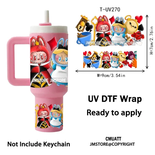 Lovely Cartoon Monsters Princess UV DTF Custom Print Ready To Apply Transfer Stickers Waterproof Wraps For Mini Tumbler Keychain