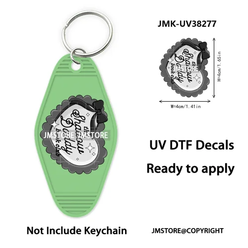 Bookish Journal Coquette Bow Flowers Heart UV DTF Motel Keychain Decal Ready To Ship Transfer Stickers Prints For Hotel Keychain