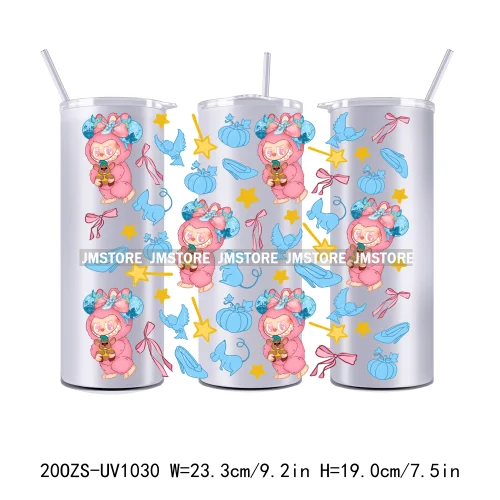 Cute Monster Doll Cartoon Character 20OZ Skinny Tumbler Wrap Ready To Apply UV DTF Transfer Stickers Durable Prints For Tumbler