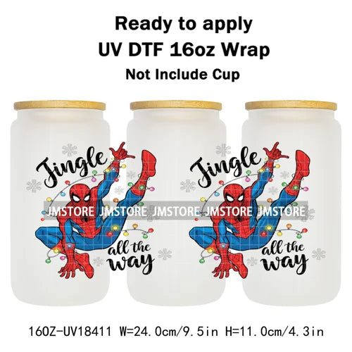 Cartoon Mouse Friends Christmas Gingerbread 16OZ UV DTF Cup Wraps Ready To Apply Durable Transfer Stickers For Libbey Glass Can