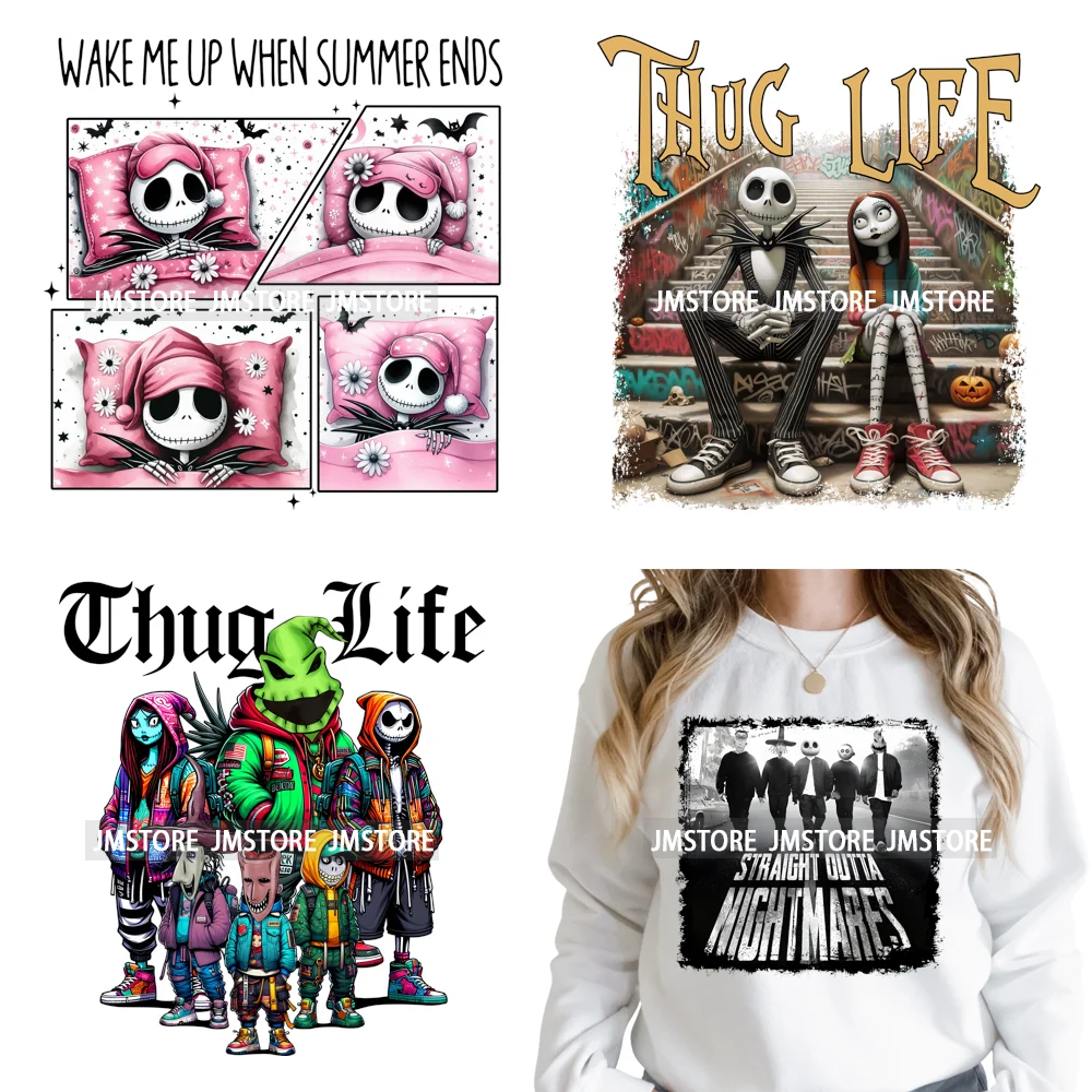 Old School Halloween Horror Movie Killer Bad Queen Thug Life Iron on DTF Washable Transfers Stickers Ready to Press for Clothes