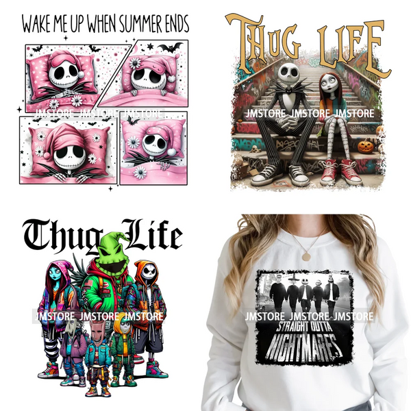 Old School Halloween Horror Movie Killer Bad Queen Thug Life Iron on DTF Washable Transfers Stickers Ready to Press for Clothes