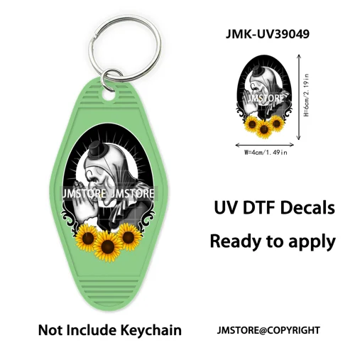 Halloween Horror Killer Energy Drink UV DTF Motel Keychain Decal Ready To Ship Durable Transfer Stickers Logo For Hotel Keychain