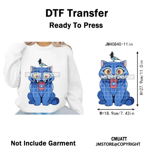 Kpop Culture Idol Movie Inspired Music Lover Cute Blue Anime Character Iron on DTF Transfers Stickers Ready to Press for Clothes