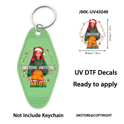Christmas Kpop Team Demon Hunters Movie UV DTF Keychain Decals Ready To Apply Waterproof Durable Wraps For Hotel Motel Keychain
