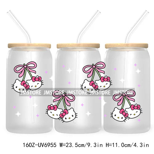 Cartoon Mouse Princess Friends 16OZ UV DTF Cup Wrap Transfers Stickers For Libbey Glass Can Cups Tumbler Waterproof Craft