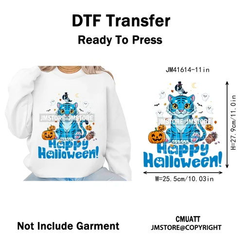 Happy Hunting Halloween Kpop Pumpkin Witch Boys Girl Dinner Iron on DTF Washable Transfers Stickers Ready to Press for T-shirts