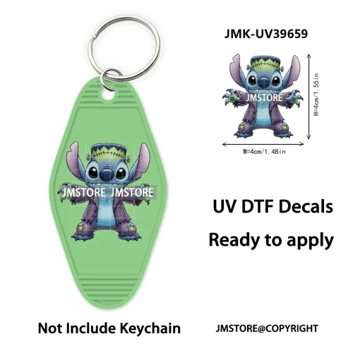 Horror Cartoon Halloween Pumpkin UV DTF Motel Keychain Decals Ready To Ship Durable Transfer Stickers Prints For Hotel Keychain