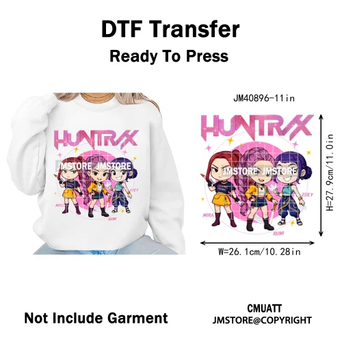 Kpop Movie Style Soda Pop Demon Inspired Movie Girl Dinner Iron on DTF Washable Transfers Stickers Ready to Press for Hoodies